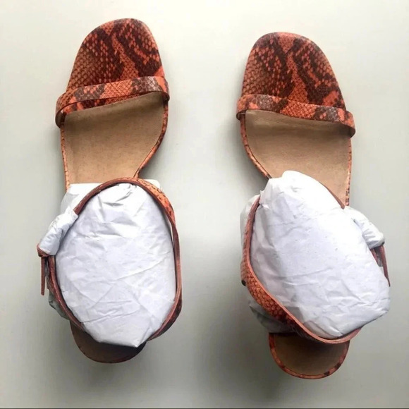 Madewell Sweet Tulip Snake Embossed Holly Leather Strappy Sandal Size 10 NIB - Picture 7 of 14